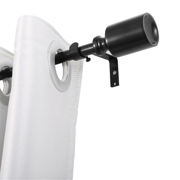 Utopia Alley 28-48 in. Curtain Rod with Decorative Cap Finial - Black D72Z - main